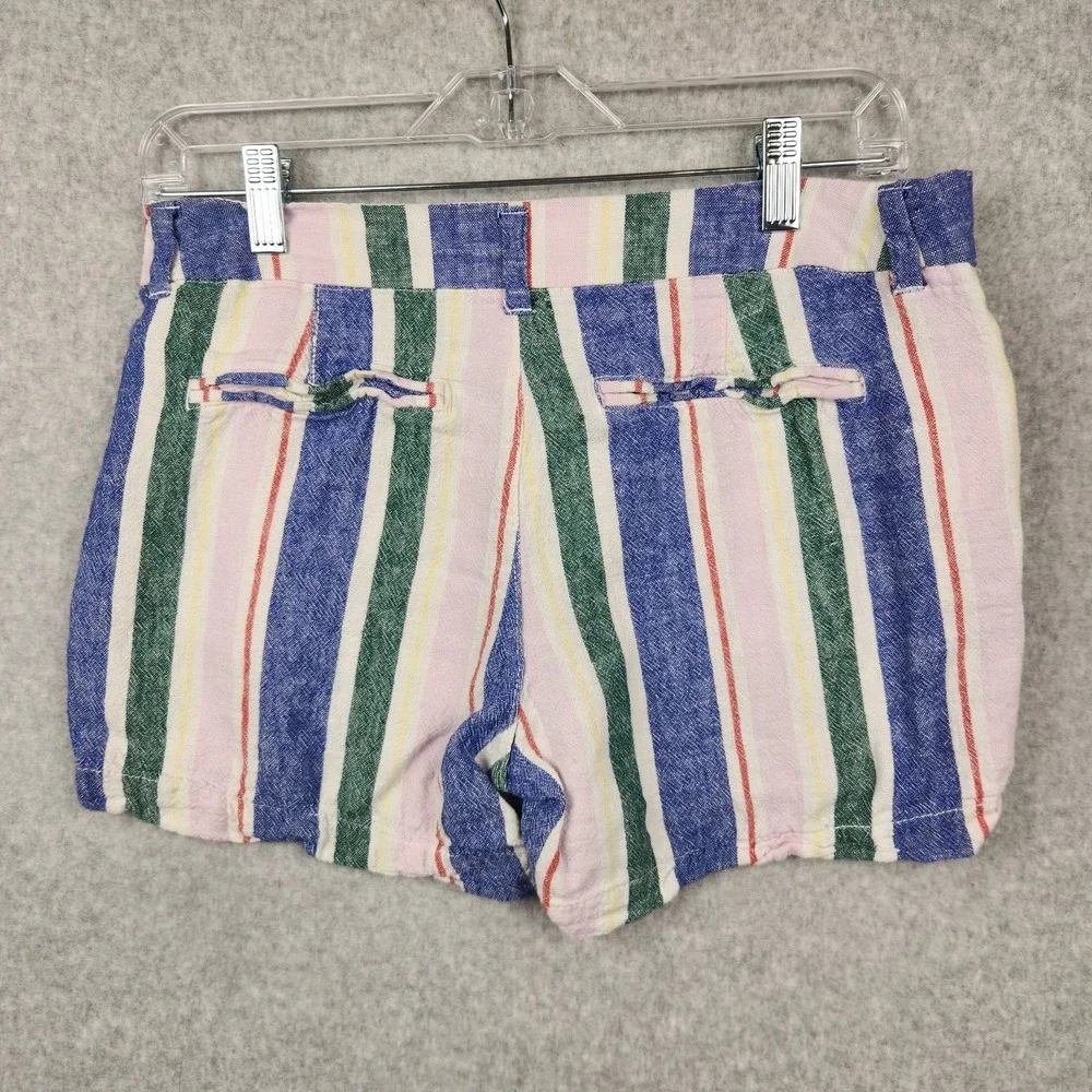 Old Navy Women's Everyday Short Shorts‎ Size 8 Striped Linen Blend